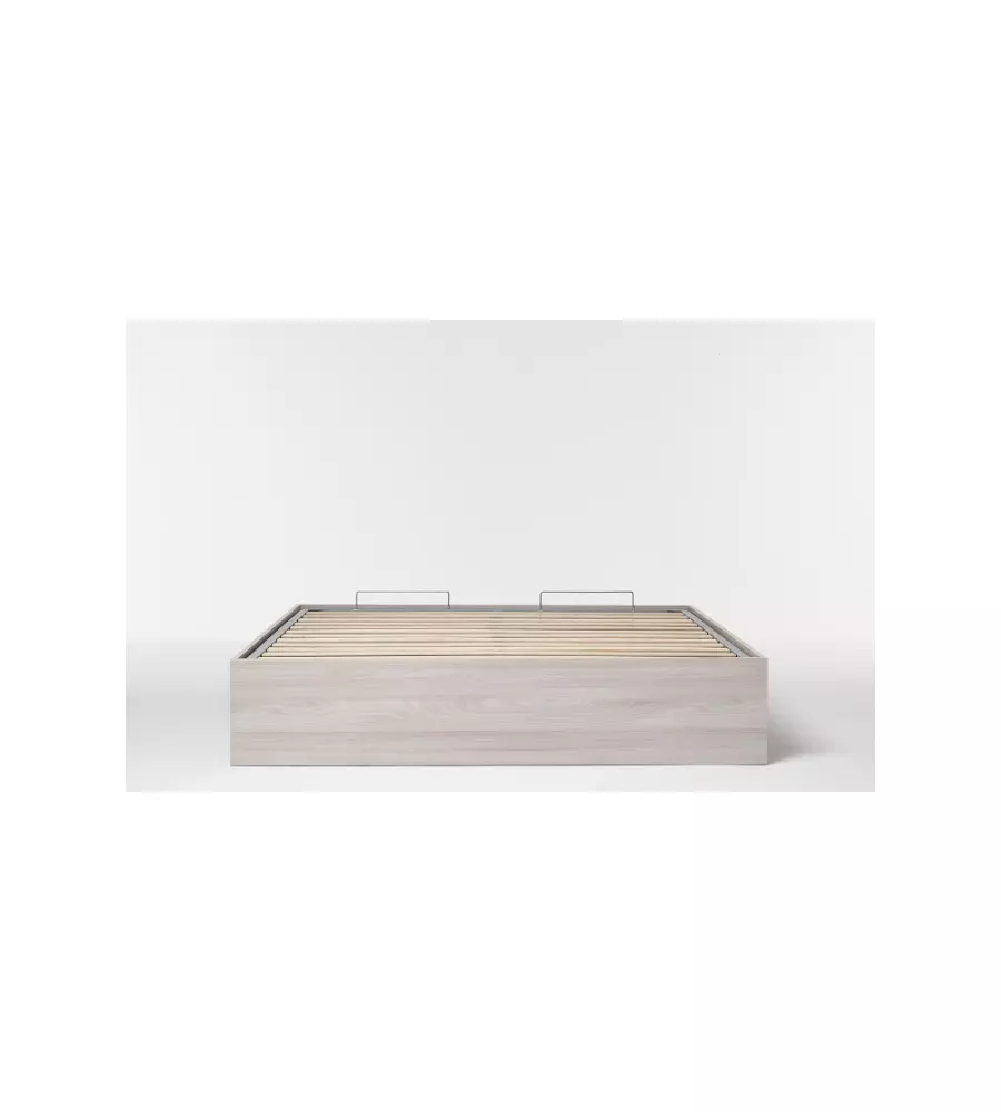 Letto matrimoniale "bed box" olmo naturale con rete e contenitore, 160x190 cm